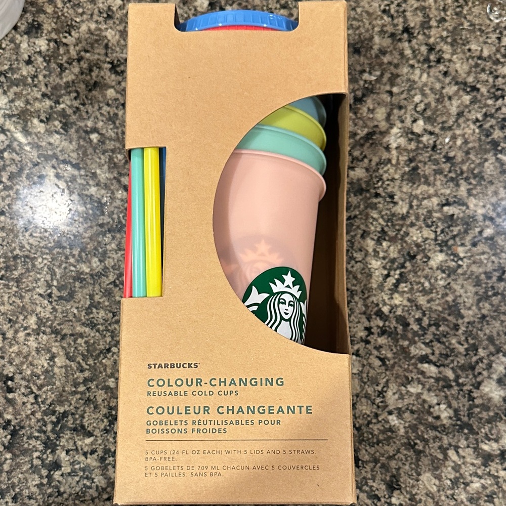 Starbucks 2019 Multicolor Reusable Cold Cups Set